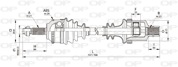 OPEN PARTS Vetoakseli DRS6140.00